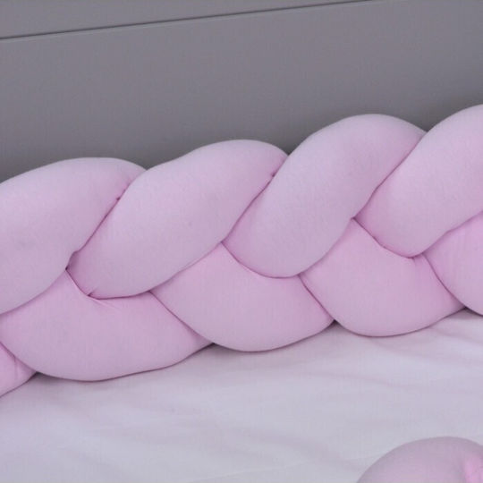 Baby Oliver Crib Bumpers Braided Inside Pink 20x200cm