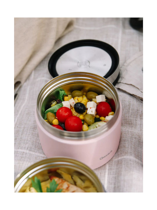 Qwetch Δοχείο Φαγητού Inox Θερμός Ροζ 650ml