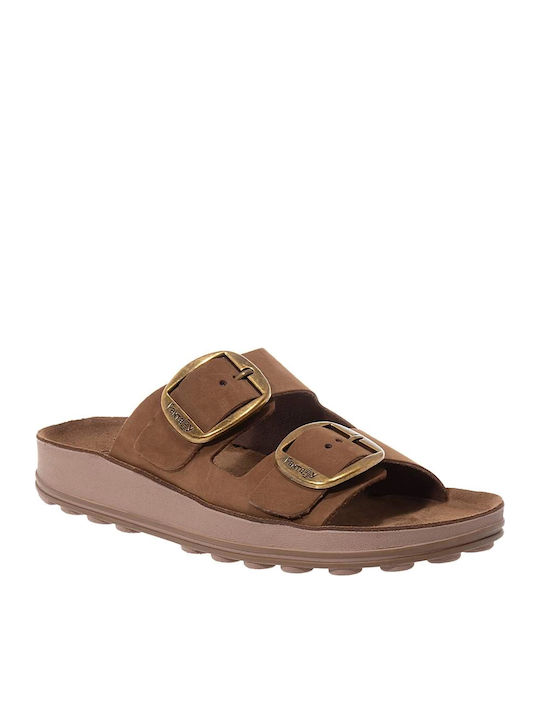 Despoina Leather Women's Flat Sandals Anatomic Mochaccino