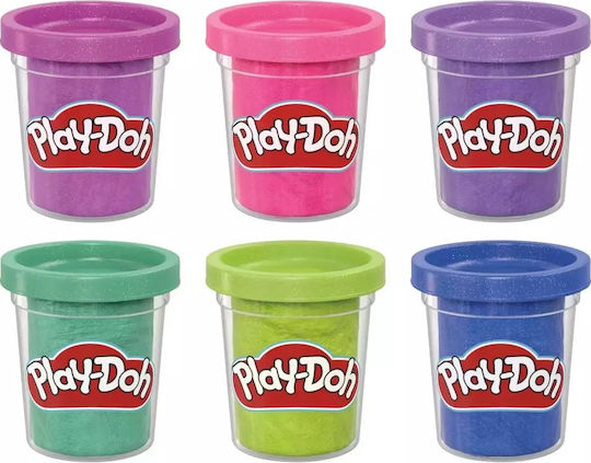 Hasbro Play-Doh Πλαστελίνη - Παιχνίδι Sparkle Compound Collection 2.0 για 3+ Ετών, 6τμχ