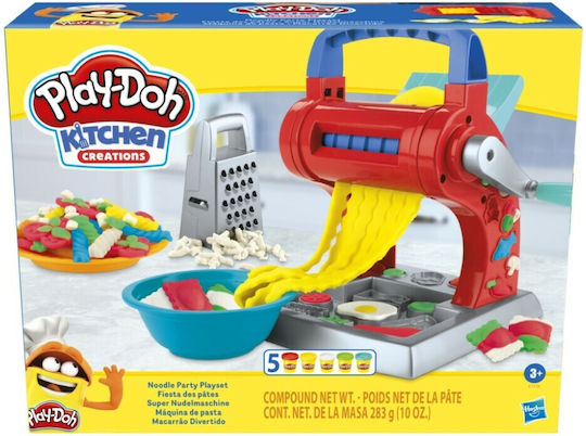 Hasbro Play-Doh Plasticine - Kitchen Creations Noodle Party Game for Ages 3+, 5 Pieces