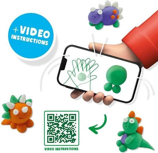 Ses Creative Plasticine Fundo Dough - Dinos For 3+ Years 6pcs