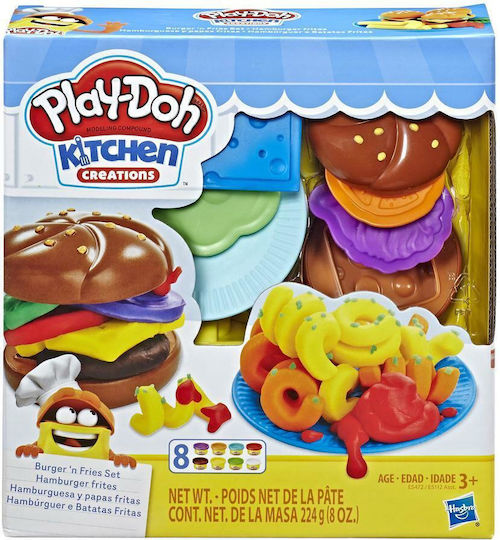Setul Hasbro Play-doh Kitchen Creations Silly Snacks Burgers 'n Fries