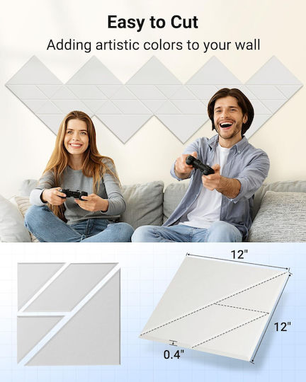 Set 18 Panouri Acustice Material de tratament audio 30 X 30 X 0.9 Cm Autocolante Izolare Acustică Model Potrivit pentru Decorarea Pereților Tavanurilor Ușilor În Studio Casnic