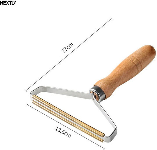 Set 2 Nextly Lint Pet Hair Cleaning Brushes Reusable Ergonomic Wooden Handle Copper Blade
