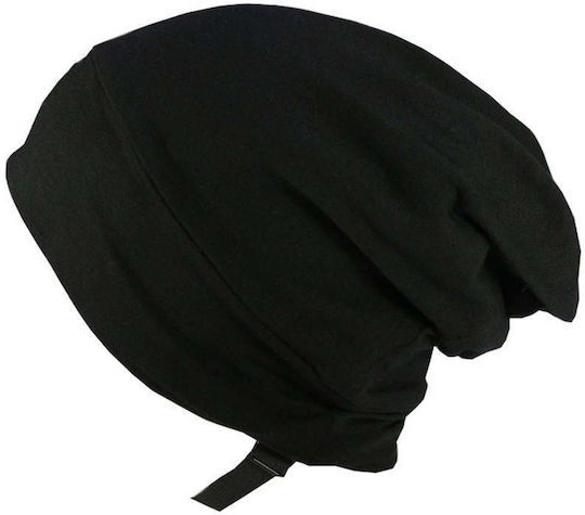 Black Satin-lined Sleep Cap Hair Protection