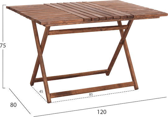 HomeMarkt Garden & Outdoor Furniture Sets Dining Room 5 Pieces Textilene Walnut Ecru