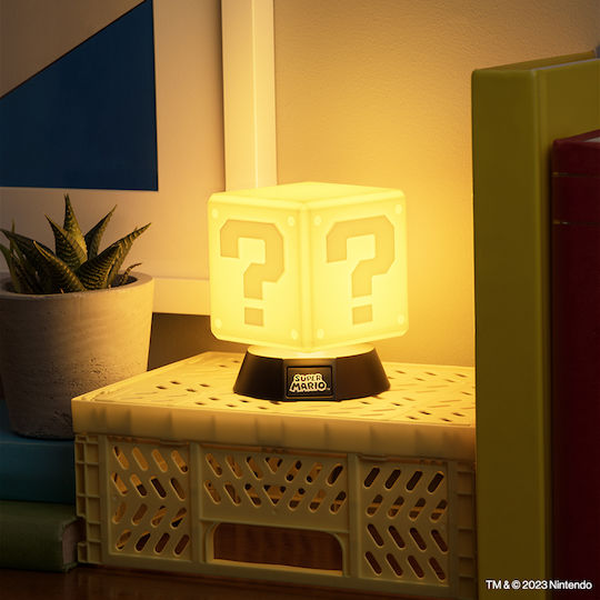 Paladone Παιδικό Διακοσμητικό Φωτιστικό Super Mario Question Block με Προβολή Σχεδίων Κίτρινο 3x10cm