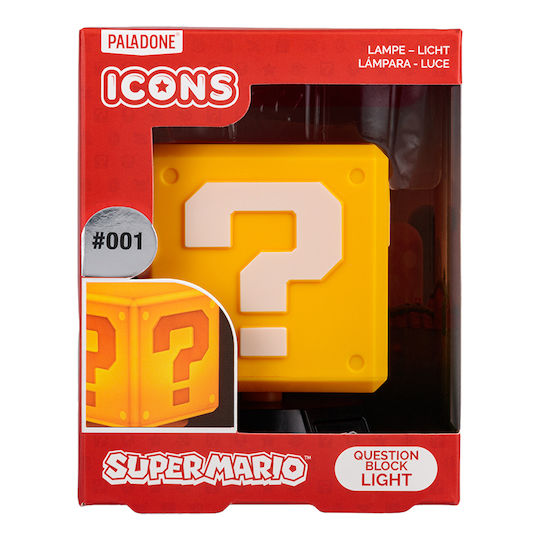 Paladone Παιδικό Διακοσμητικό Φωτιστικό Super Mario Question Block με Προβολή Σχεδίων Κίτρινο 3x10cm