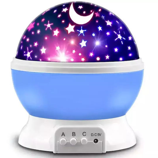 Περιστρεφόμενο Παιδικό Φωτιστικό Projector Μπλε 12x12x13.5εκ.