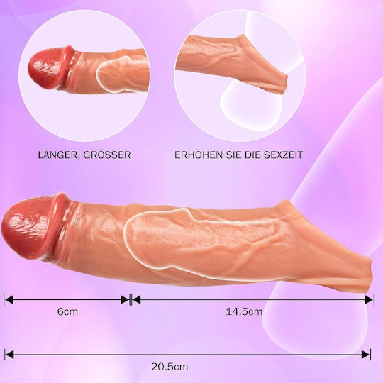 Manșetă Electrică pentru Penis cu Telecomandă Realistă din Silicon Lichid Jucărie Sexuală pentru Bărbați Extindere a Timpului, Creștere, Rezistență, Sensibilitate