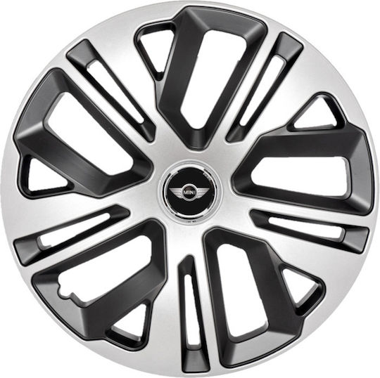 Σετ Τάσια Αυτοκινήτου 15" με Σήμα Mini Cooper 4τμχ Γκρι