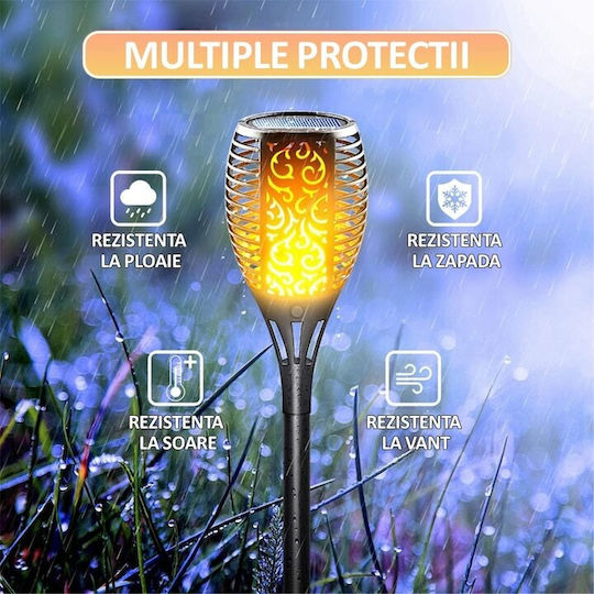 Set 6 Lămpi Solare de Grădină Torțe cu Senzor de Mișcare și Fotocelulă