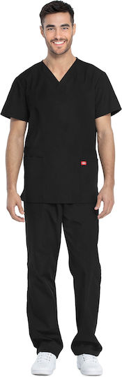 Dickies Unisex Σετ Ιατρικό Παντελόνι και Μπλούζα Μαύρο από Βαμβάκι και Πολυεστέρα