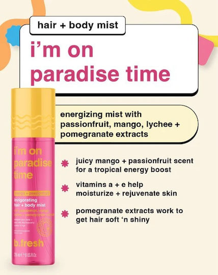 I'm On Paradise Time Invigorating Mist Μαλλιών Σώματος 221ml Bfresh