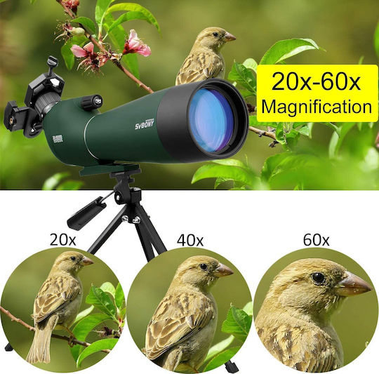Svbony Sv28 Telescoape Tripod Adaptor pentru Telefon Mobil la 45 de Grade Bak-4 20x-60x 80mm Ip65 Rezistent la Apă