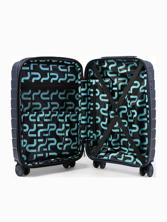 Paulter Cabin Hard Blue Suitcase With 4 Wheels