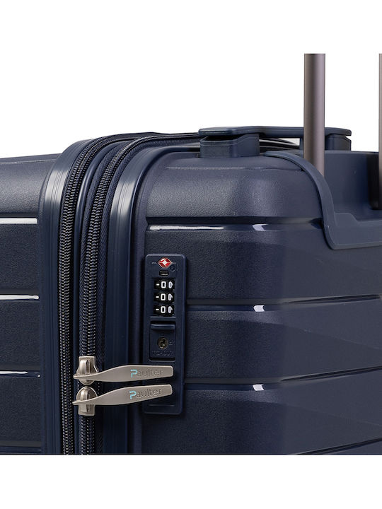 Paulter Cabin Hard Blue Suitcase With 4 Wheels