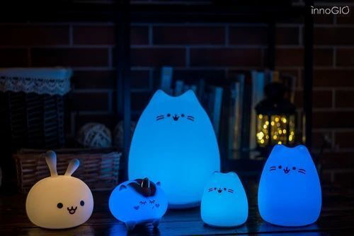 innoGio Lumini LED Lampă decorativă pentru copii Kitty cu Schimbări de Culori Alb