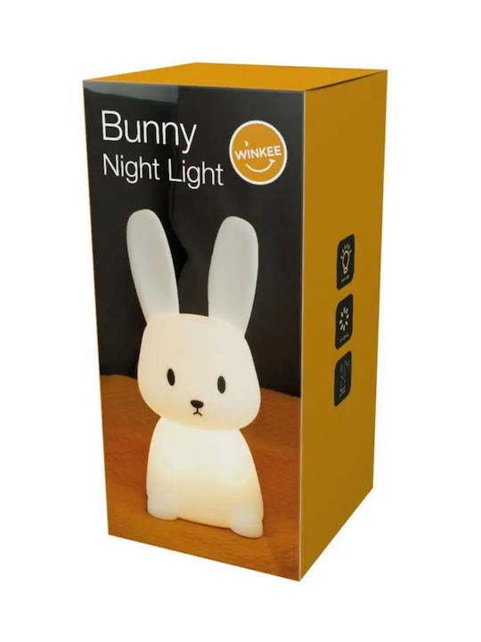 Winkee Lampă decorativă pentru copii Winkee Alb Iepure cu lumină de noapte
