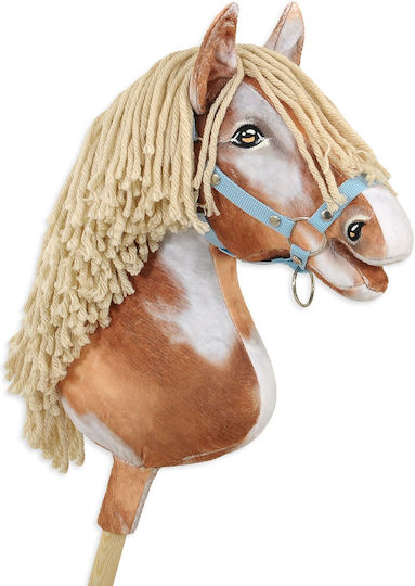 Hobby Horse Large Premium Stick Horse Spotted Tobiano Beige Mane A3