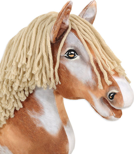 Hobby Horse Large Premium Stick Horse Spotted Tobiano Beige Mane A3