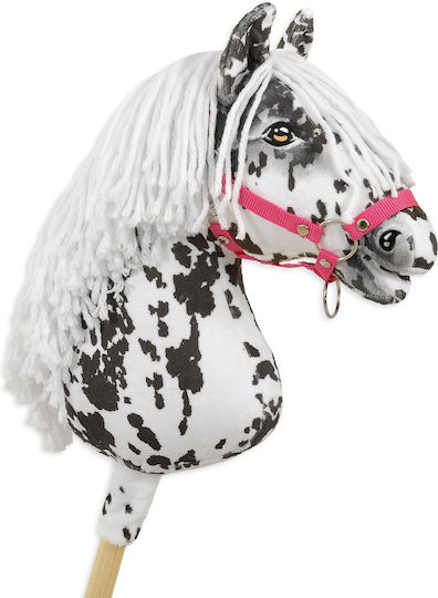 Hobby Horse Großes Premium Steckenpferd Tarantel Muster Schwarzes Weißes Weißes Mähne A3