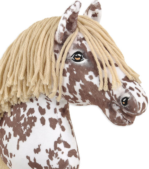 Hobby Horse Large Premium Stick Horse Tarantula Pattern White-brown Beige Mane A3
