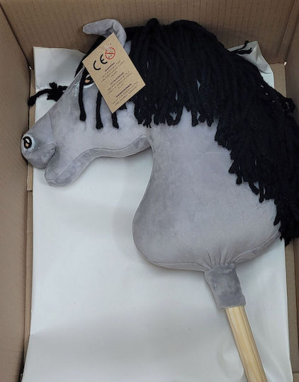 Premium Hobby Horse Large Stick Horse Gray Iv Black Mane A3