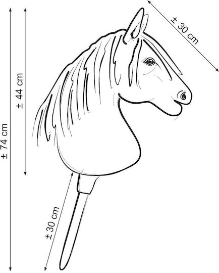 Hobby Horse Large Premium Stick Horse Friesian Horse Mane A3