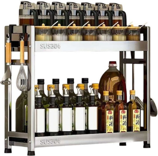 Επιτραπέζια Βάση Inox 40x41x132εκ. Ασημί