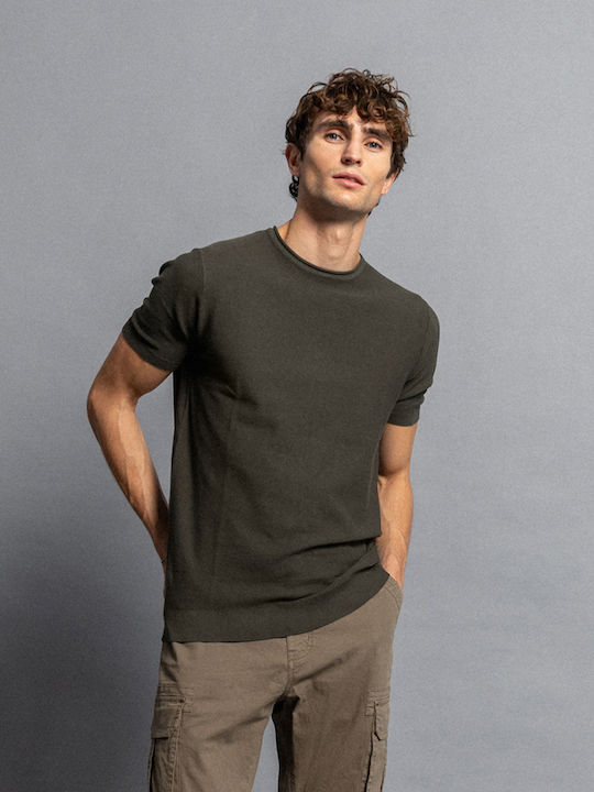 Smart Fashion Κοντομανικο Πλεκτο T-shirt 51-206-043 Dk Green