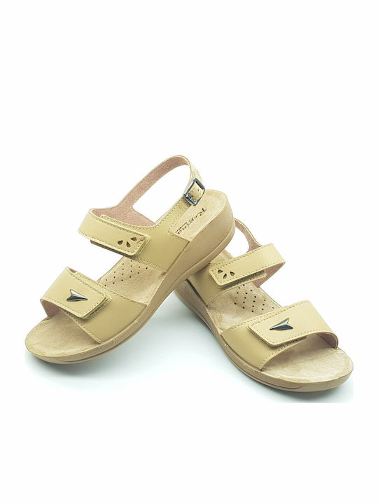 Women's Flat Sandals Anatomic in Beige Color