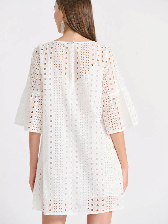 Summer Mini Shirt Dress Dress White