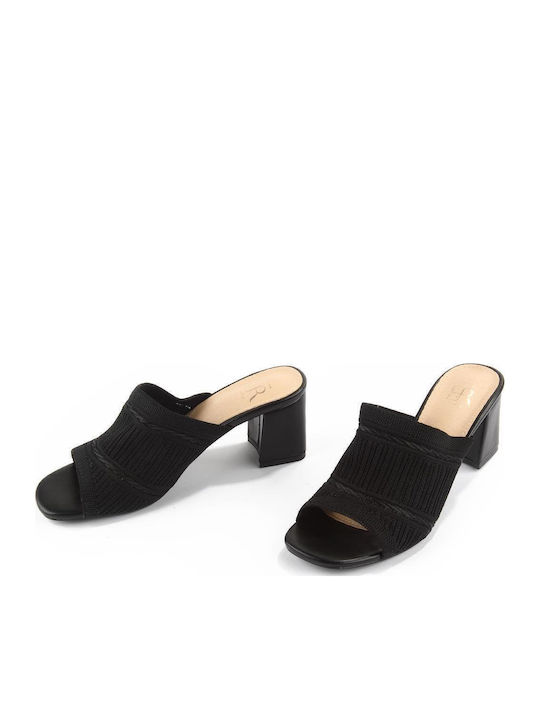 Mules with High Heel in Black Color