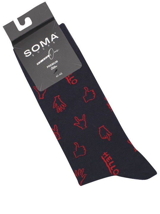 Soma Socks Bărbați Șosete Dark Blue 1Pachet