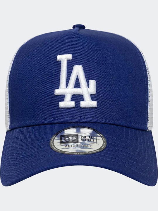 New Era La Dodgers MLB Multi Patch Dark Blue 9Forty A-Frame Trucker Adjustable Cap Jockey Blue