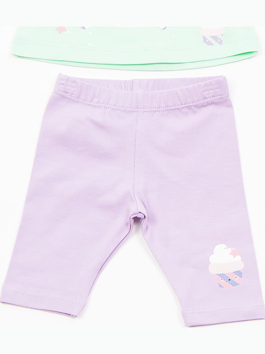 Kinder-Set mit Leggings Sommer 2Stück Pink