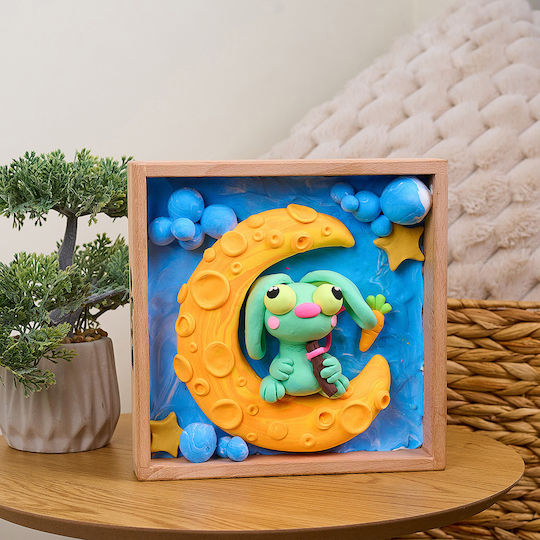 Diy Δημιουργικό Σετ Κατασκευής Πηλό Wood & Craft Little Worlds Λαγουδάκι Στο Φεγγάρι