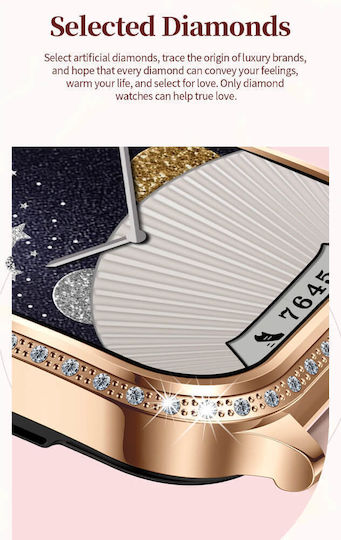 Microwear MK88 Smartwatch με Παλμογράφο (Gold Steel)