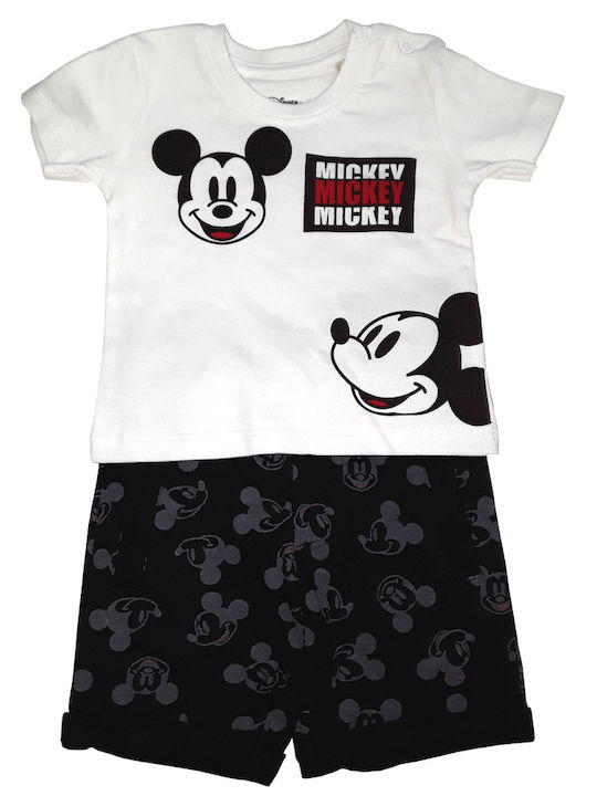 Παιδικό Σετ με Σορτς Καλοκαιρινό 2τμχ Λευκό Mickey Mouse