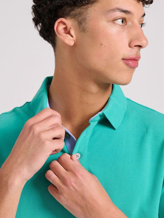 Polo Short Sleeve Blouse Aqua Green