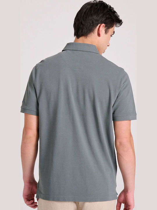 Polo Kurzarm Bluse Dk Grau