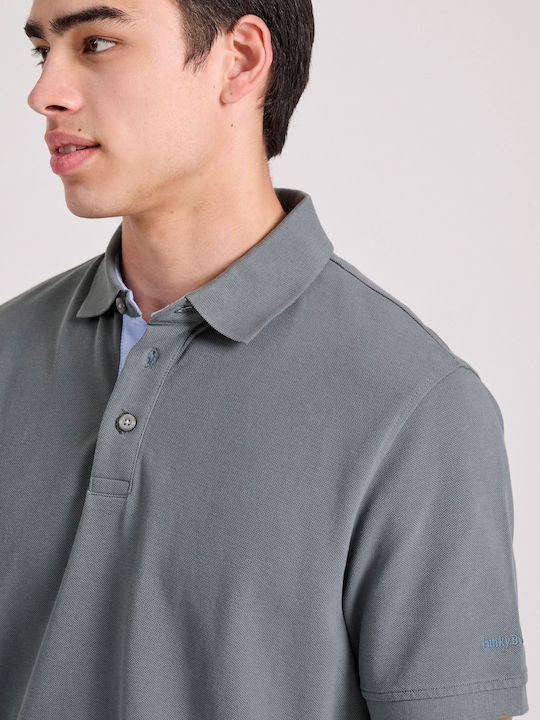 Polo Kurzarm Bluse Dk Grau