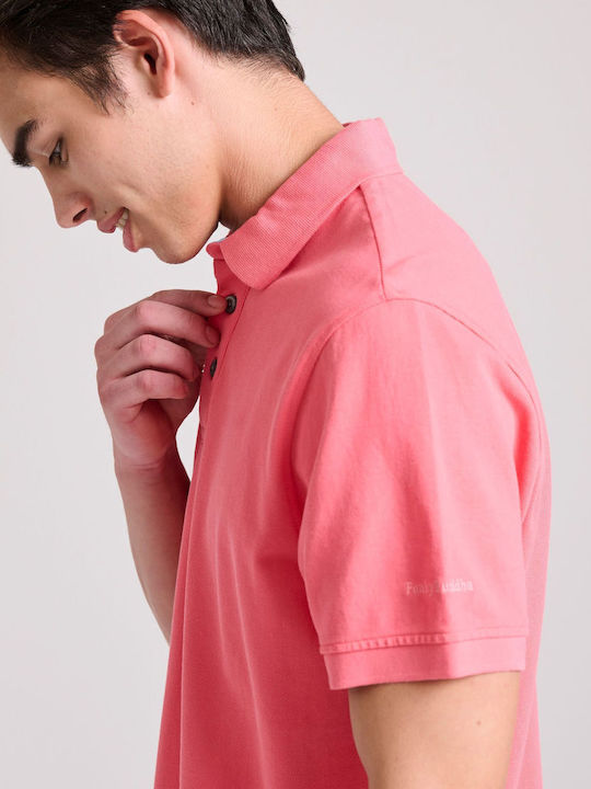 Polo Kurzarm Bluse Fuchsie