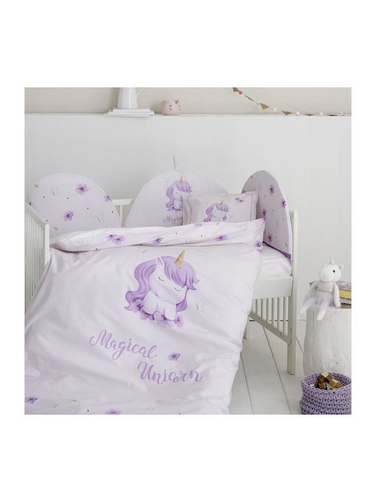 Nima Magical Unicorn Βρεφικό Κουβερλί Βαμβακερό Λιλά 100x140cm