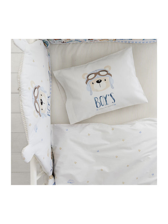 Nima Cotton Baby Quilt Boy's World 100x140cm Blue