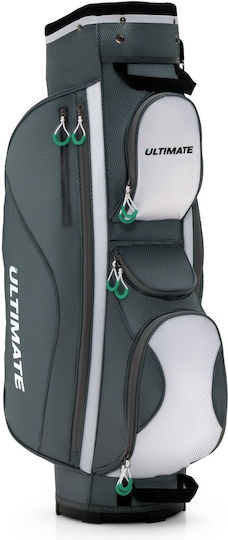 Costway Lightweight Golf Bag 14 Dividers & Shoulder Strap & 7 Zipper Pockets Grey Sp37830