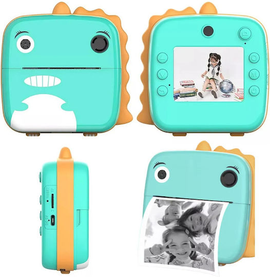 Little dinosaur Children's Camera with Thermal Printing Green