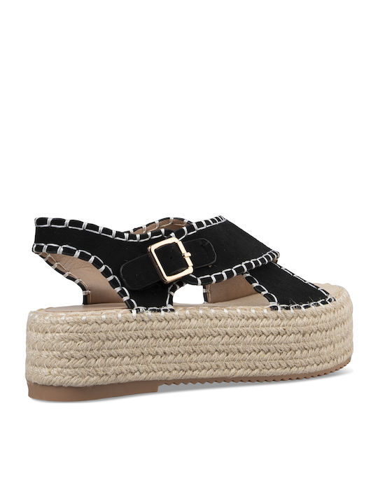Women's Flat Sandals Flatforms in Black Color
